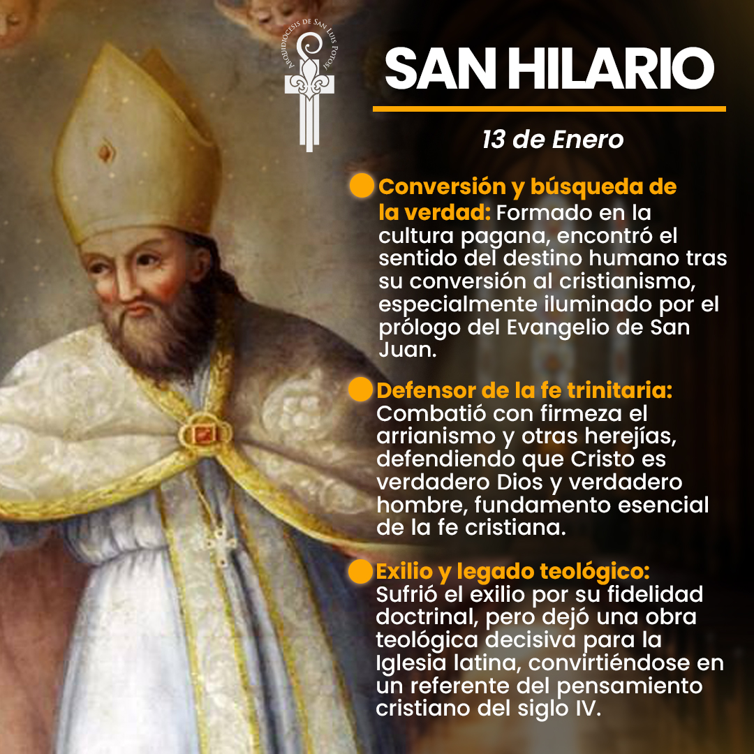 📌𝗦𝗮𝗻 𝗛𝗶𝗹𝗮𝗿𝗶𝗼, 𝗢𝗯𝗶𝘀𝗽𝗼 𝘆 𝗗𝗼𝗰𝘁𝗼𝗿 𝗱𝗲 𝗹𝗮 𝗜𝗴𝗹𝗲𝘀𝗶𝗮.

◾Con la lectura del prólogo al Evangelio de Juan, que Hilario inicia y da una dirección a la propia búsqueda interior.

◾Entre el año 353 y el 354, es elegido obispo de Poitiers.
