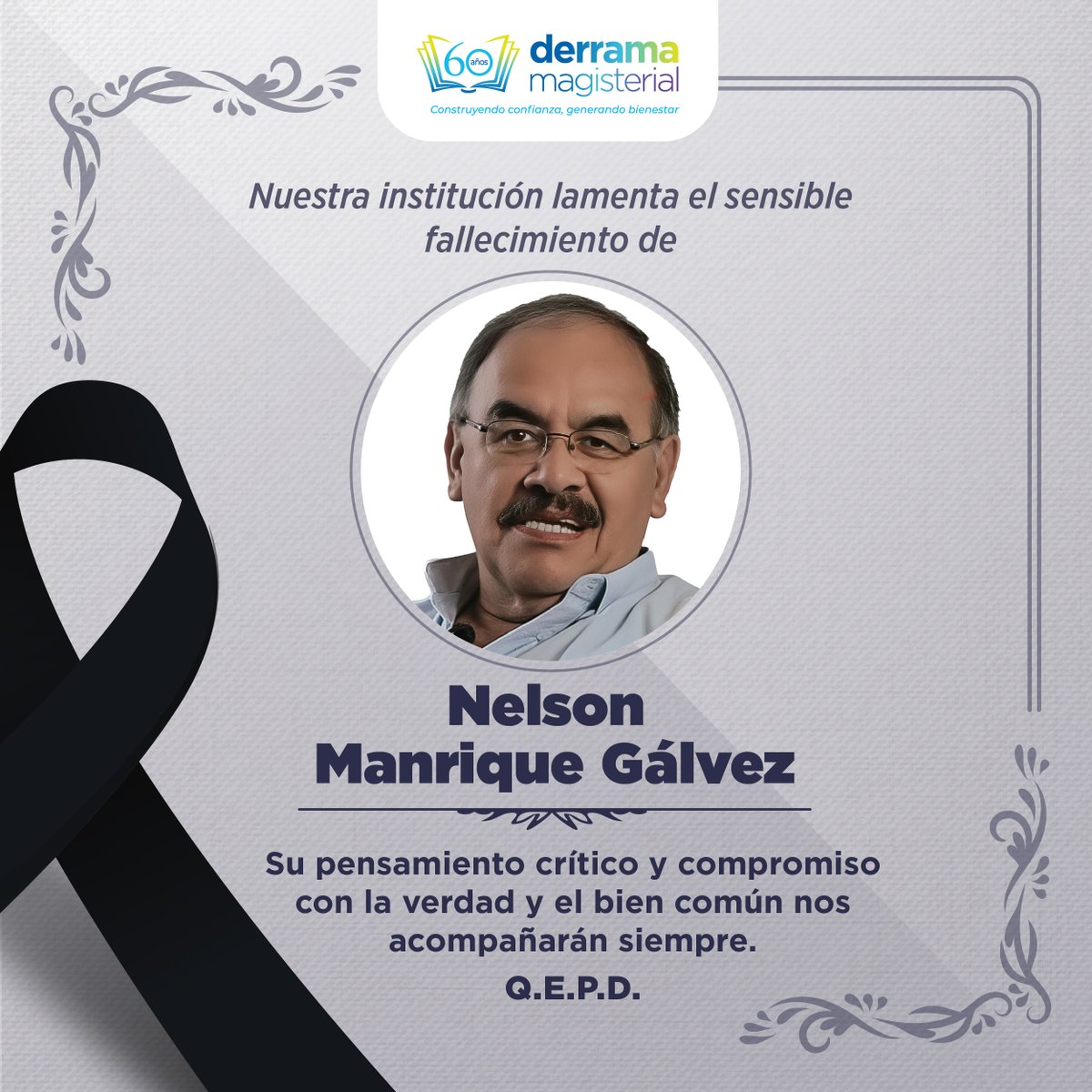 Nuestras condolencias a los familiares y amigos de Nelson Manrique Gálvez (1947–2026), destacado sociólogo e historiador del Perú. Su pensamiento crítico y compromiso ético dejaron una huella imborrable en la vida académica y democrática del país. 🕊️