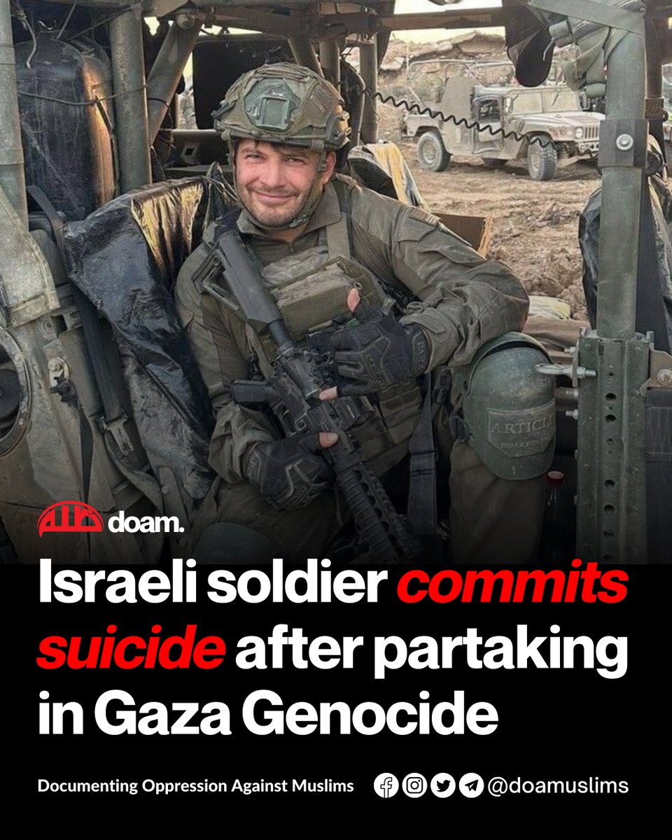 doamuslims's tweet image. NEW: Israeli soldier Yehoshua Bon committed suicide after participating in the wars on Gaza, Lebanon and Syria as a sniper for over 700 days.

He fought as a sniper in Gaza, Lebanon, and Syria and suffered from PTSD, according to his partner.

He died two weeks after completing…
