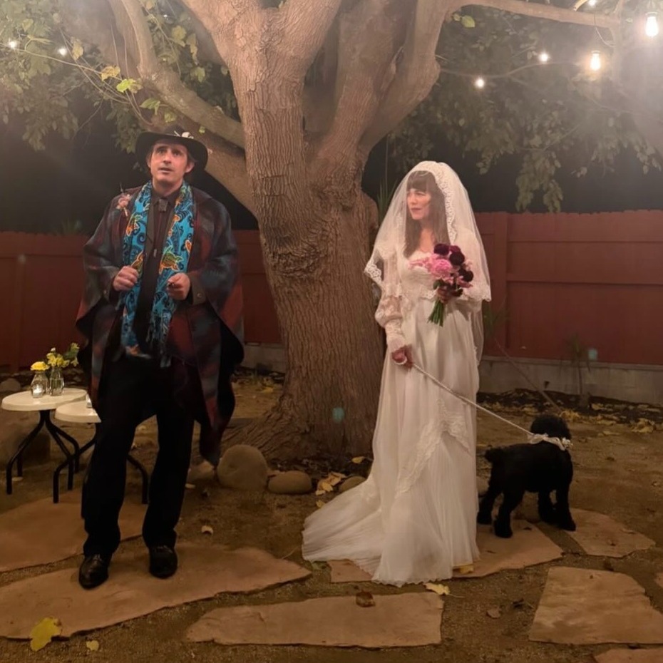 consequence's tweet image. Jenny Lewis celebrated her 50th birthday by marrying her dog, Bobby Rhubarb.