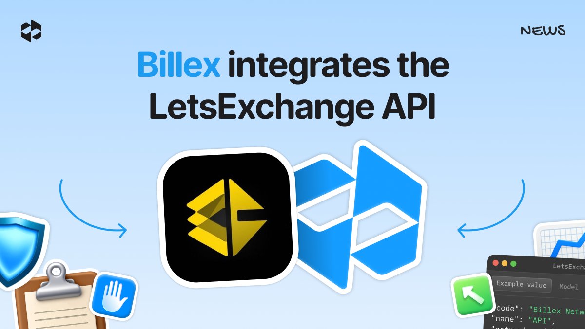 🚀 @BillexExchange has integrated the @LetsExchange_io crypto exchange API  Billex is a non-custodial wallet focused on giving users full control over  their digital assets, with user-owned private keys and strong security. With