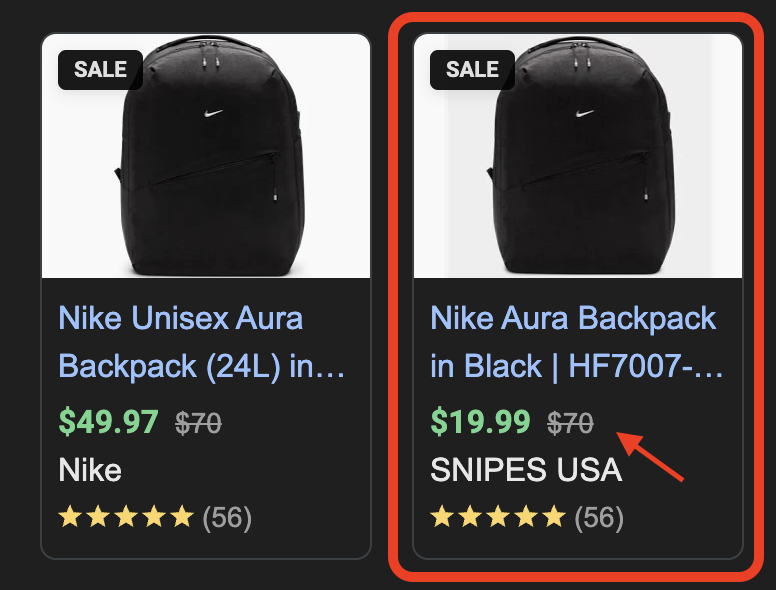 $70 NIKE BACKPACK FOR $20 AT SNIPES

Same backpack going for $50 on Nike's site 

Lowest price we've seen on this bag

go.pricingerrors.com/fV5nnC