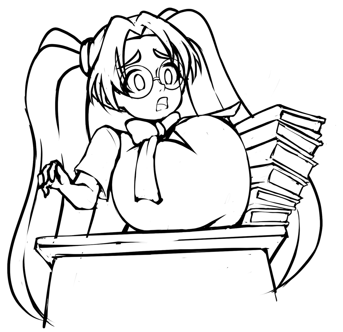bosomancy's tweet photo. Komoe from Eiken, having a little accident https://t.co/t7AgM9JYok