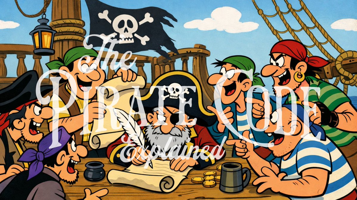 yesteeyear's tweet photo. Pirates weren’t lawless—they had a constitution. Elected captains, loot-sharing, even injury compensation. The Pirate Code was democracy with a cutlass. 🏴‍☠️ Dive in: https://t.co/R0yZaHDqKV https://t.co/xesrh7U0en