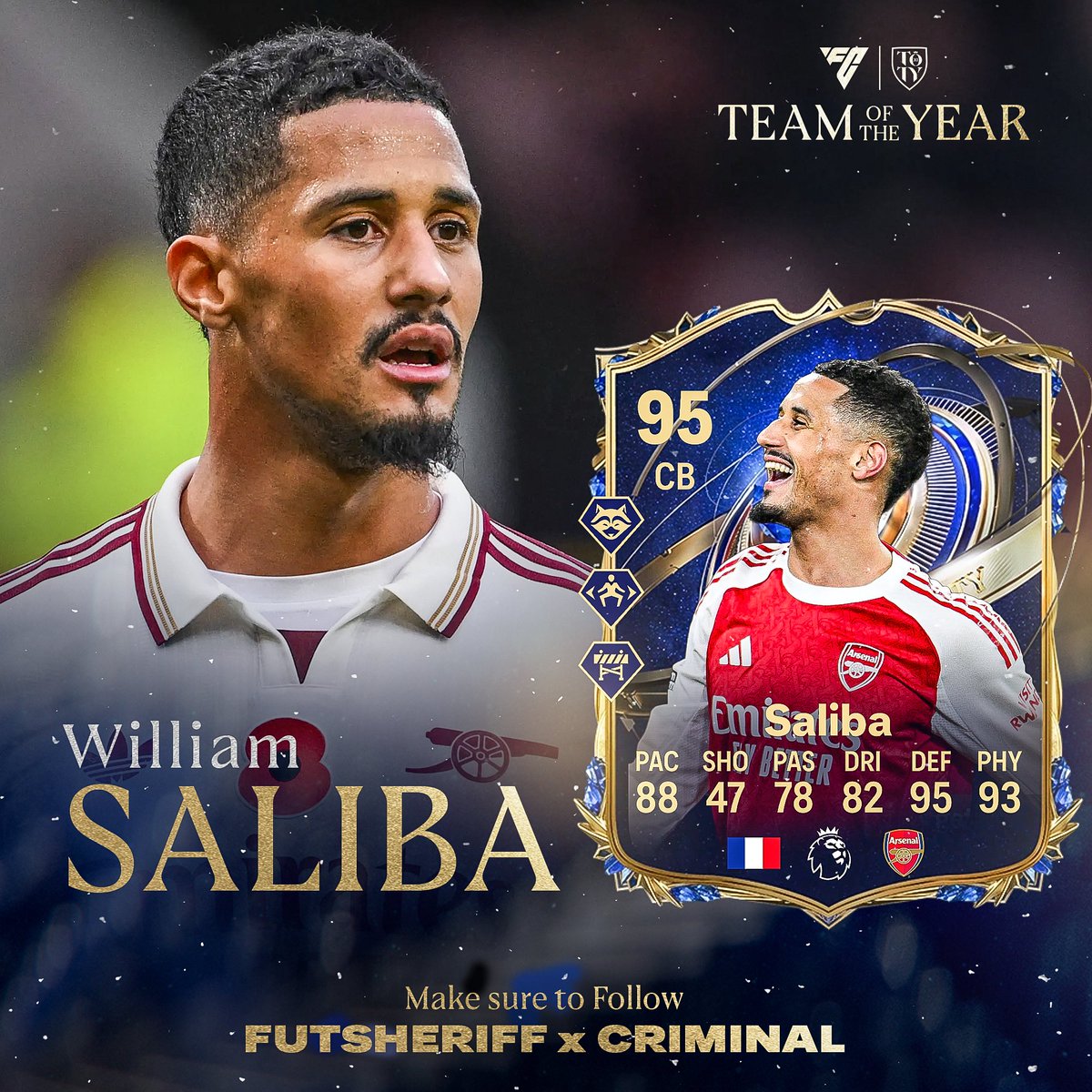 FutSheriff's tweet image. 🚨💣 SALIBA 🇫🇷 IS COMING AS TEAM OF THE YEAR XI 🔥🔥🔥🔥🔥

DESERVED?? 👀👀👇🏻👇🏻

FOLLOW @FutSheriff &amp;amp; @Criminal__x ✅ #FC26