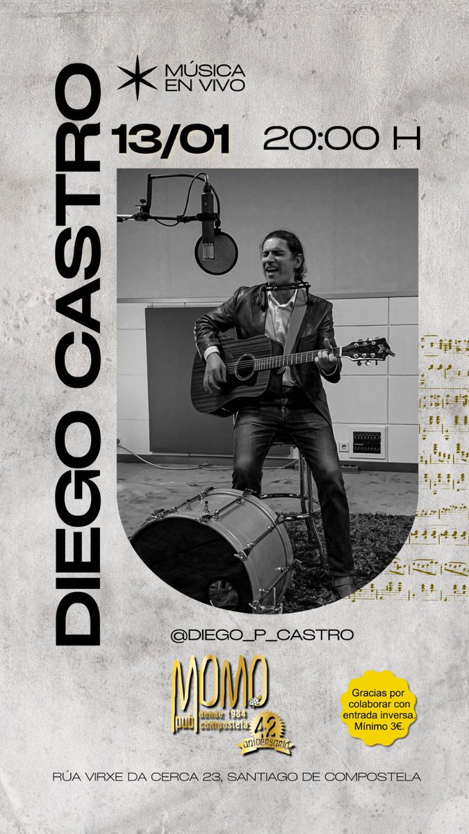 Diego Castro en directo. 

#santiagodecompostela 
#musicaenvivo 
#musicaendirecto