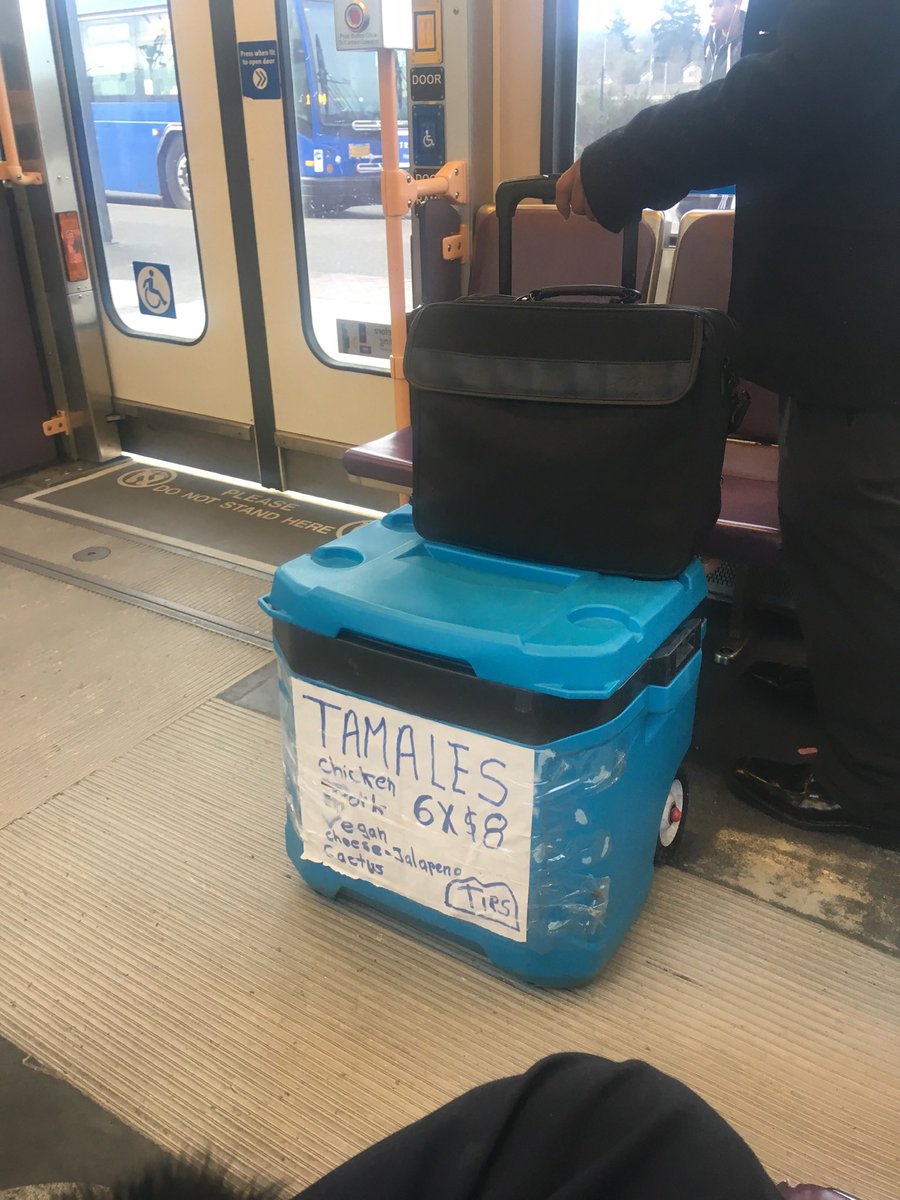 My favorite Tomales person on transit had a cooler that was broken down and the wheels were gone and they were just dragging it along. I gave them a new cooler and never had to pay for tomalles again!!! Best investment ever for a <a href="/trimet/">TriMet</a> bus driver #portland