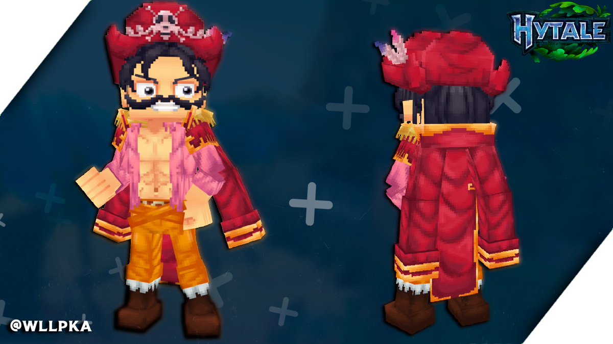 Gol D. Roger from anime One Piece for <a href="/OnePieceHytale/">One Piece Hytale</a> 

My treasure? If you want it, you can take it, I left it in that place.
And One Piece will reveal itself to be the release of Hytale tomorrow!!!
#Hytale #HytaleFanart #Blockbench