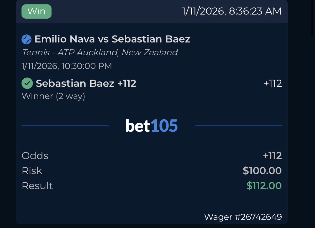 SmoothManSports's tweet image. SEBASTIAN “HARD COURT SPECIALIST” BAEZ

Be like the homie @tophersbets and make sure you follow along on @SharpCircleBet. 

LFG TEAM!