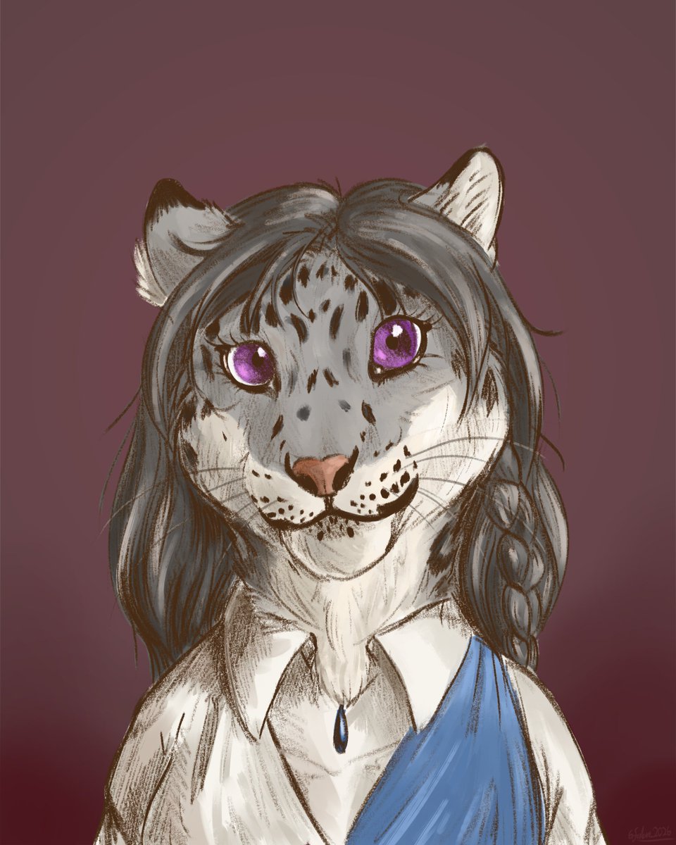 GFoxlore's tweet image. Portrait of @KyrineS25768 done as a part of a secret santa exchange organized by @FalloutFoxArt :