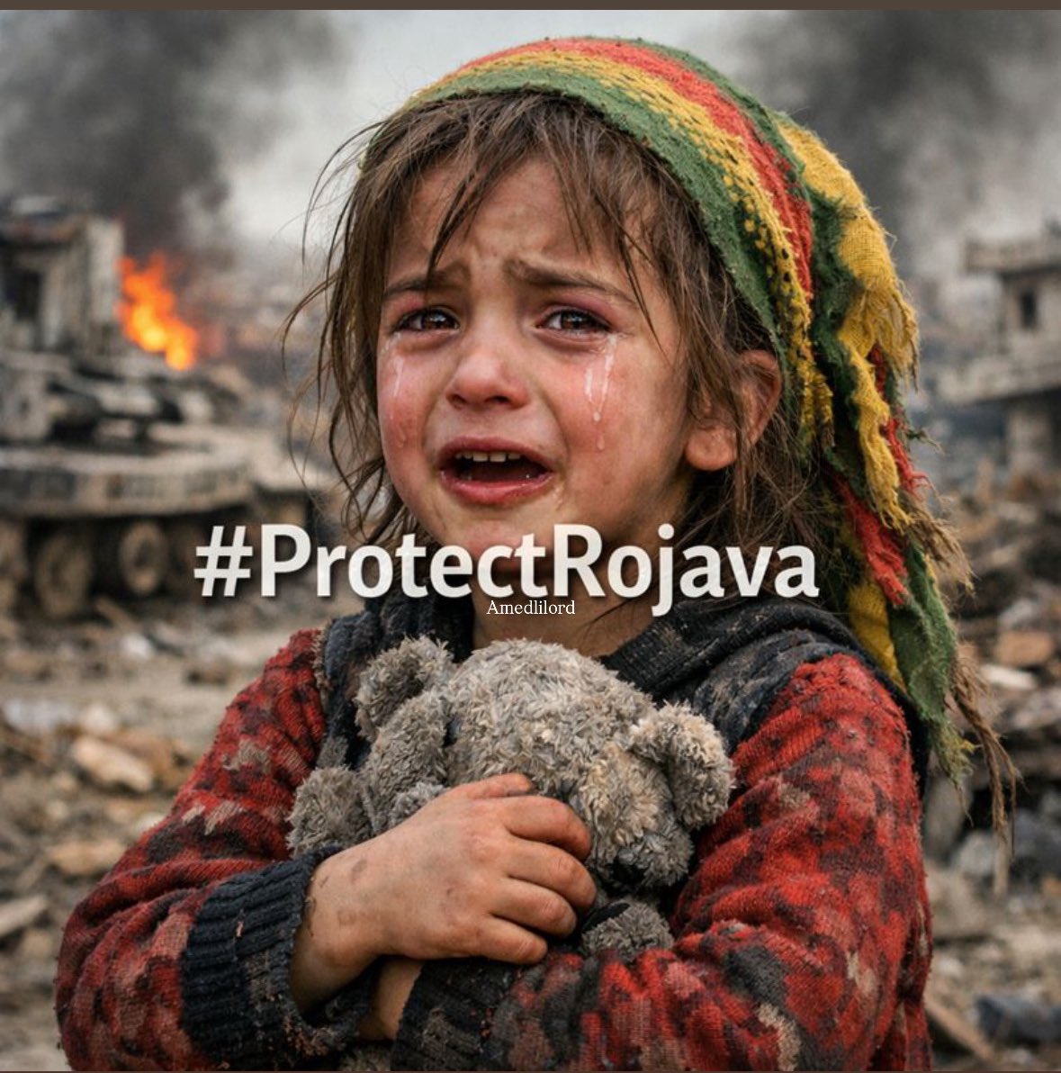 Rojavada henüz akıbeti bilinmeyen sivillere, ve katledilen çocuklara ses ol, sessiz kalma… #ProtectRojava