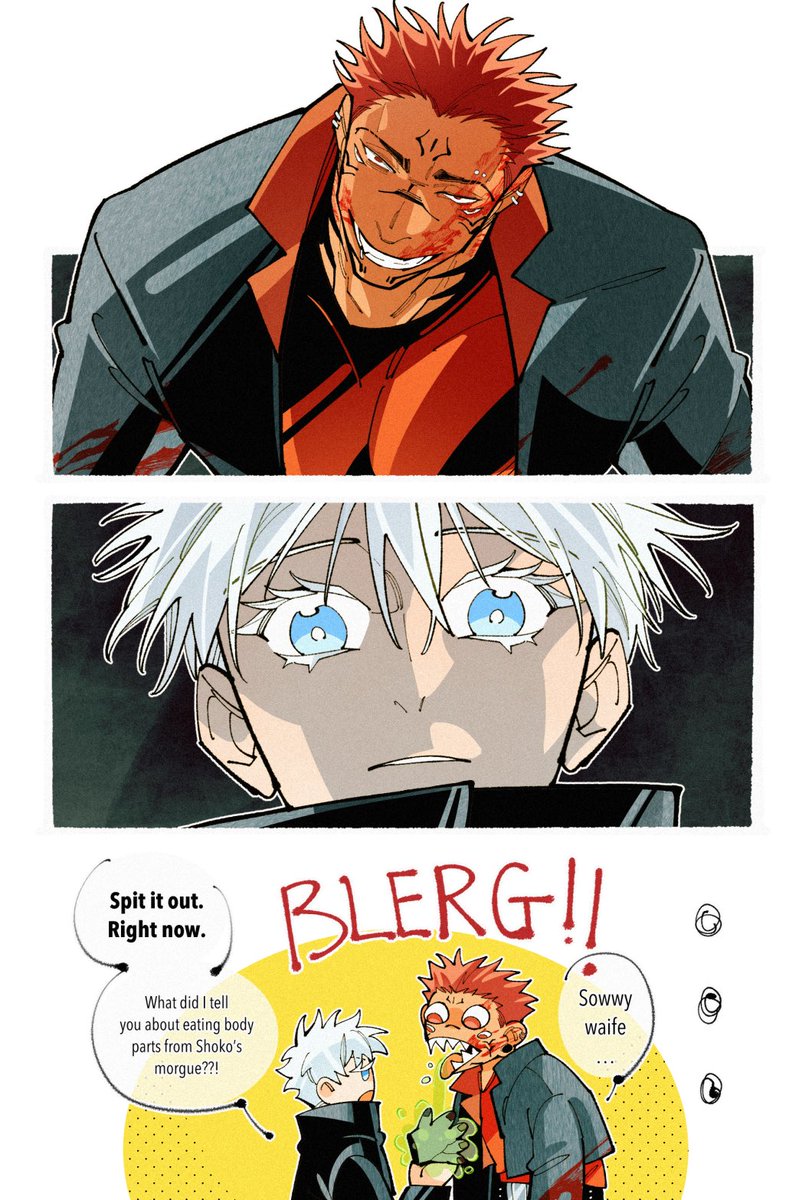 _sunlit_field's tweet image. (teachers sukugo AU)
he doesn’t like cafeteria food 💔