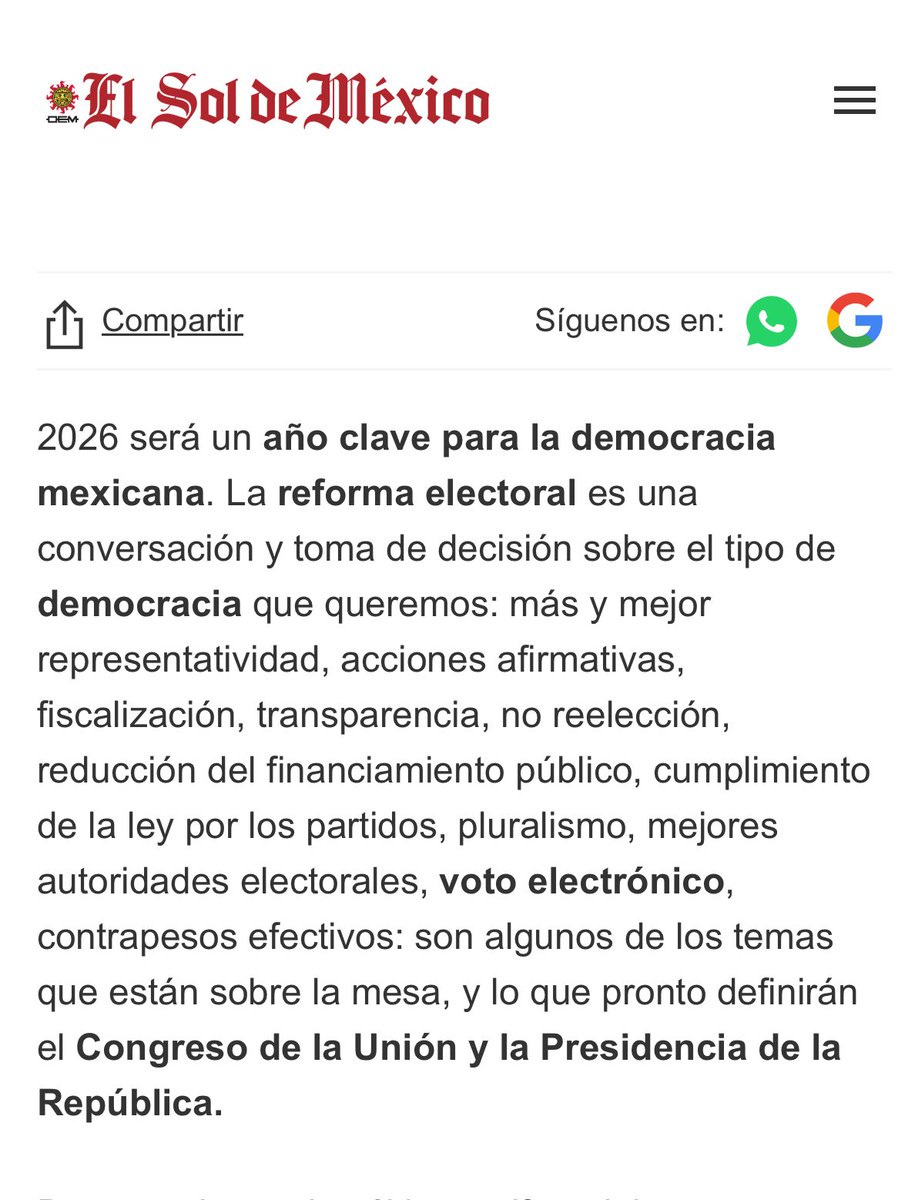 El #miércoles entregarán la propuesta de #ReformaElectoral a la presidenta <a href="/Claudiashein/">Claudia Sheinbaum Pardo</a>. 2026 es crucial para repensar y mejorar nuestra democracia. 

La transparencia y rendición de cuentas de un proceso inédito de consulta pública es esencial para reforzar la confianza.➡️