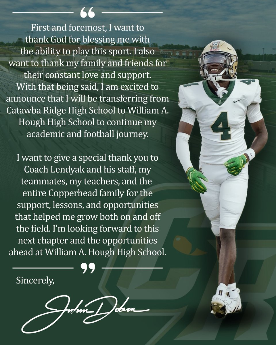 JoshDobsonDB's tweet image. Thank you Catawba Ridge❤️

@DC15sports @SC_DBGROUP @JibrilleFewell @the_real_GP @ZLendyak @JamaleFoster
 @CoachSweeting  @Coach_Swagg4 @SWiltfong_ @samspiegs @TomLoy247 @ChadSimmons_ @247recruiting @adamgorney @DeShawnBaker6 @Andy_Villamarzo