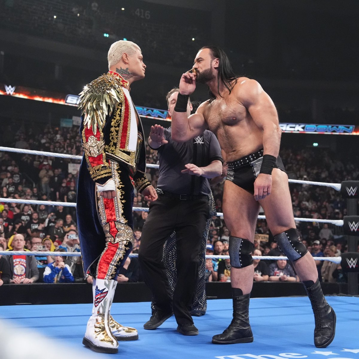 USANetwork's tweet image. Still can't believe what we saw in Three Stages Of Hell! @jacobfatu_wwe is back and @DMcIntyreWWE is the new Undisputed WWE Champion?! Wow! #SmackDown