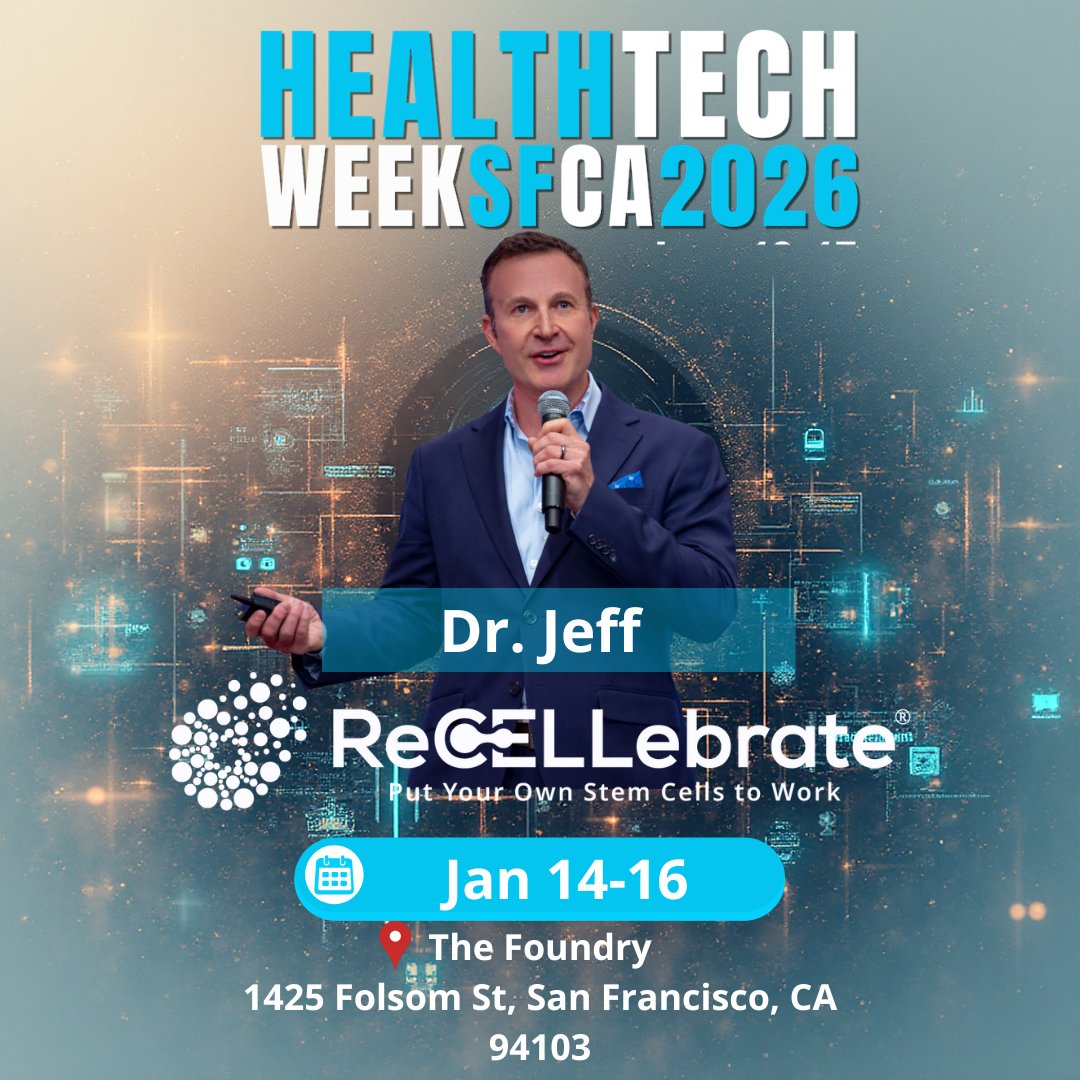🎤🧬 Dr. Jeff of ReCELLebrate is taking the stage at Health Tech Week!

Get ready for cutting-edge insights on longevity, regenerative medicine, and the future of health innovation. 🚀🧠 <a href="/Aiifyio/">Aiify.io</a>

👉 Learn more &amp; secure your spot: healthtechweek.org

#HealthTechWeek #sf