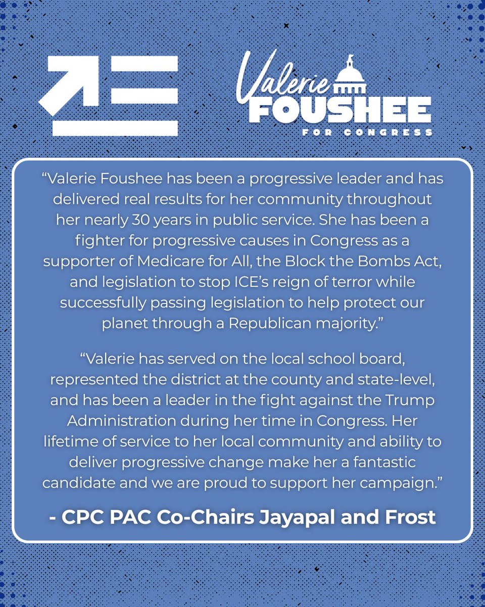 FousheeforNC's tweet image. I’m honored to have the support of my fellow colleagues in the Congressional Progressive Caucus. I look forward to continuing our fight to pass Medicare for All and Green New Deal, and ensure that our taxpayer money is reflecting our human rights values here at home and abroad.