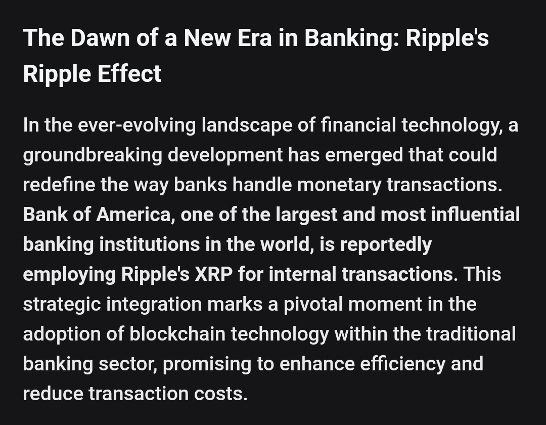 📣 $XRP: In mid 2025, the Bank of America reportedly employed XRP for  internal transactions to enhance efficiency and reduce transaction costs  🇺🇸
