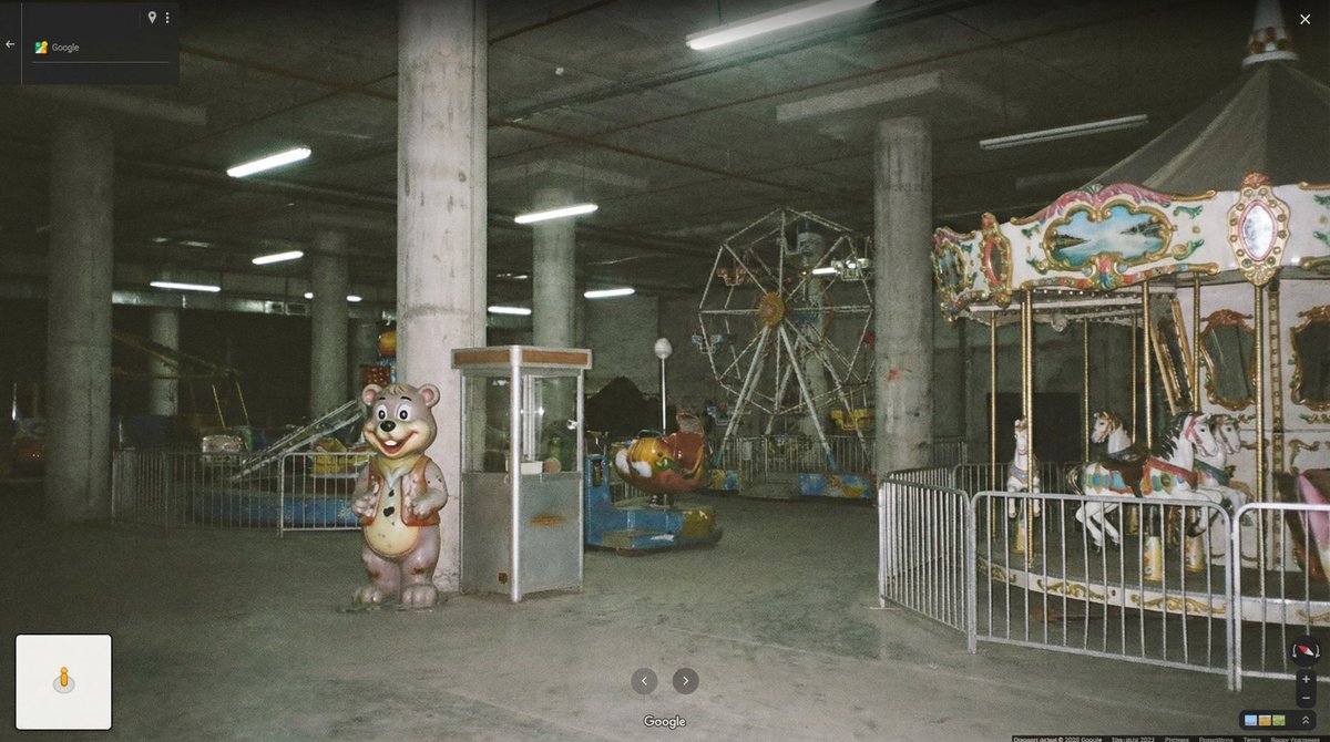 Derelict theme park view