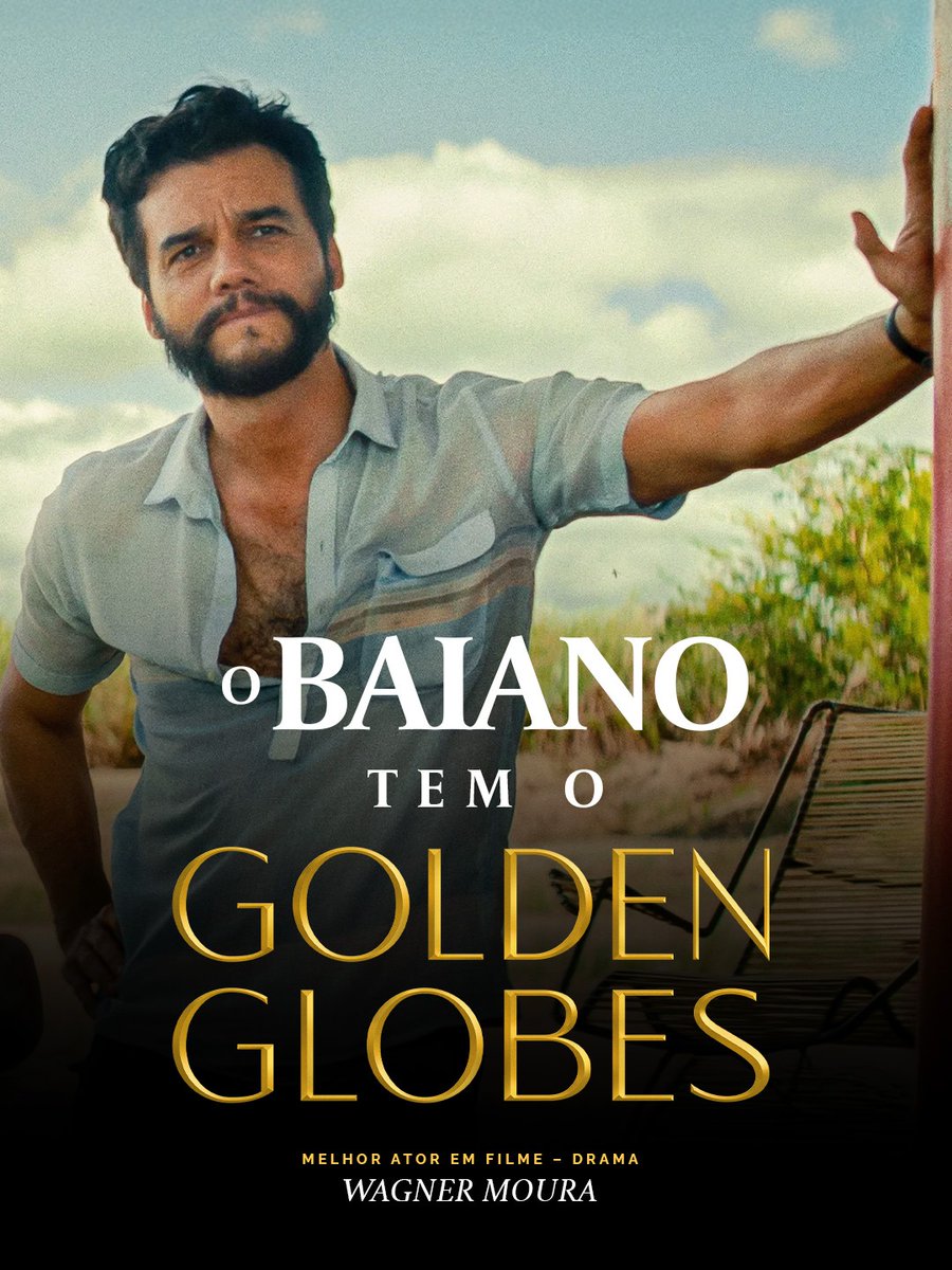 Parabéns, Kleber Mendonça Filho e Wagner Moura. Viva "O Agente Secreto", viva o cinema nacional! #GloboDeOuro #GoldenGlobes 🎥🇧🇷