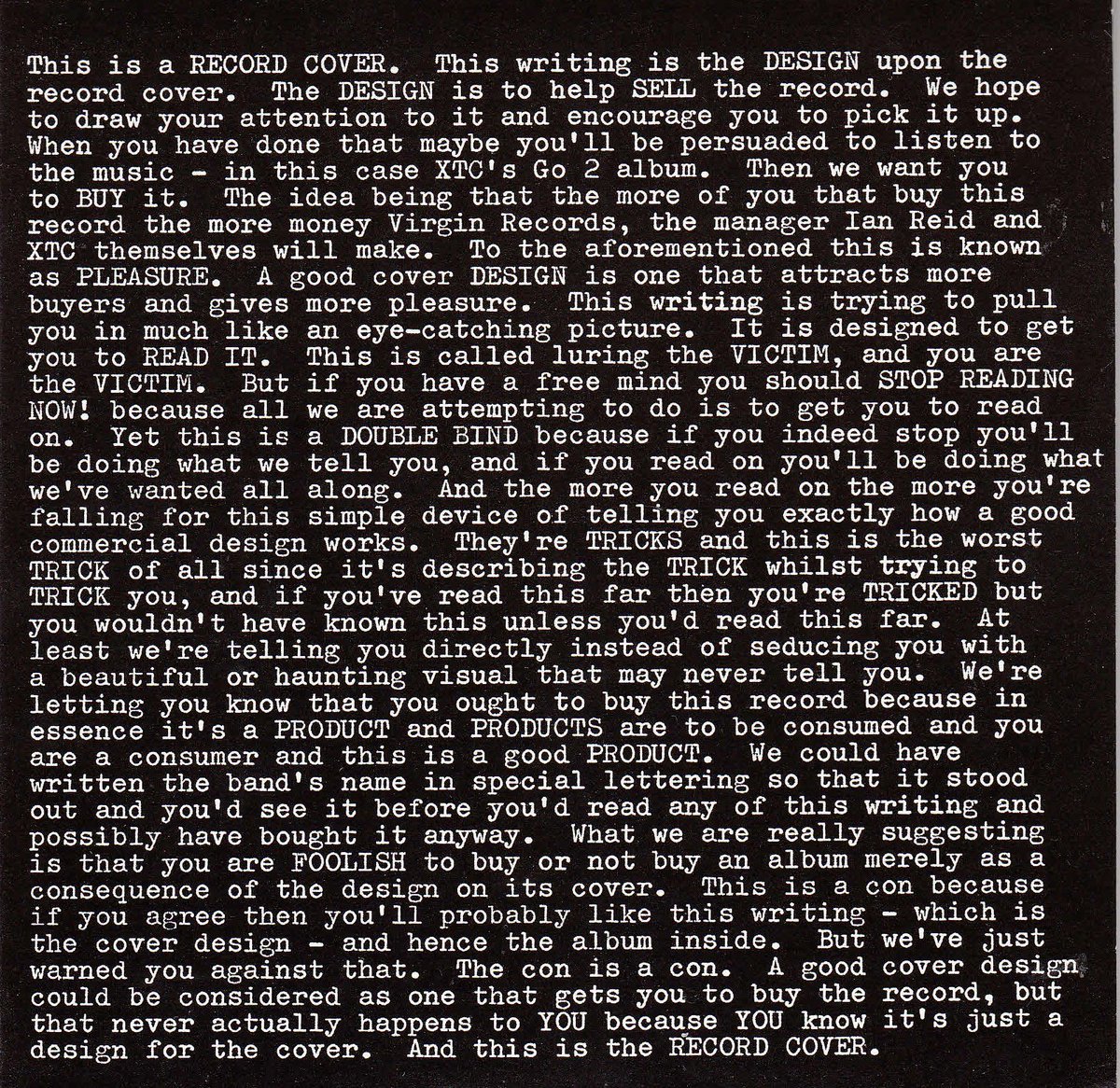 An album cover that really says something.