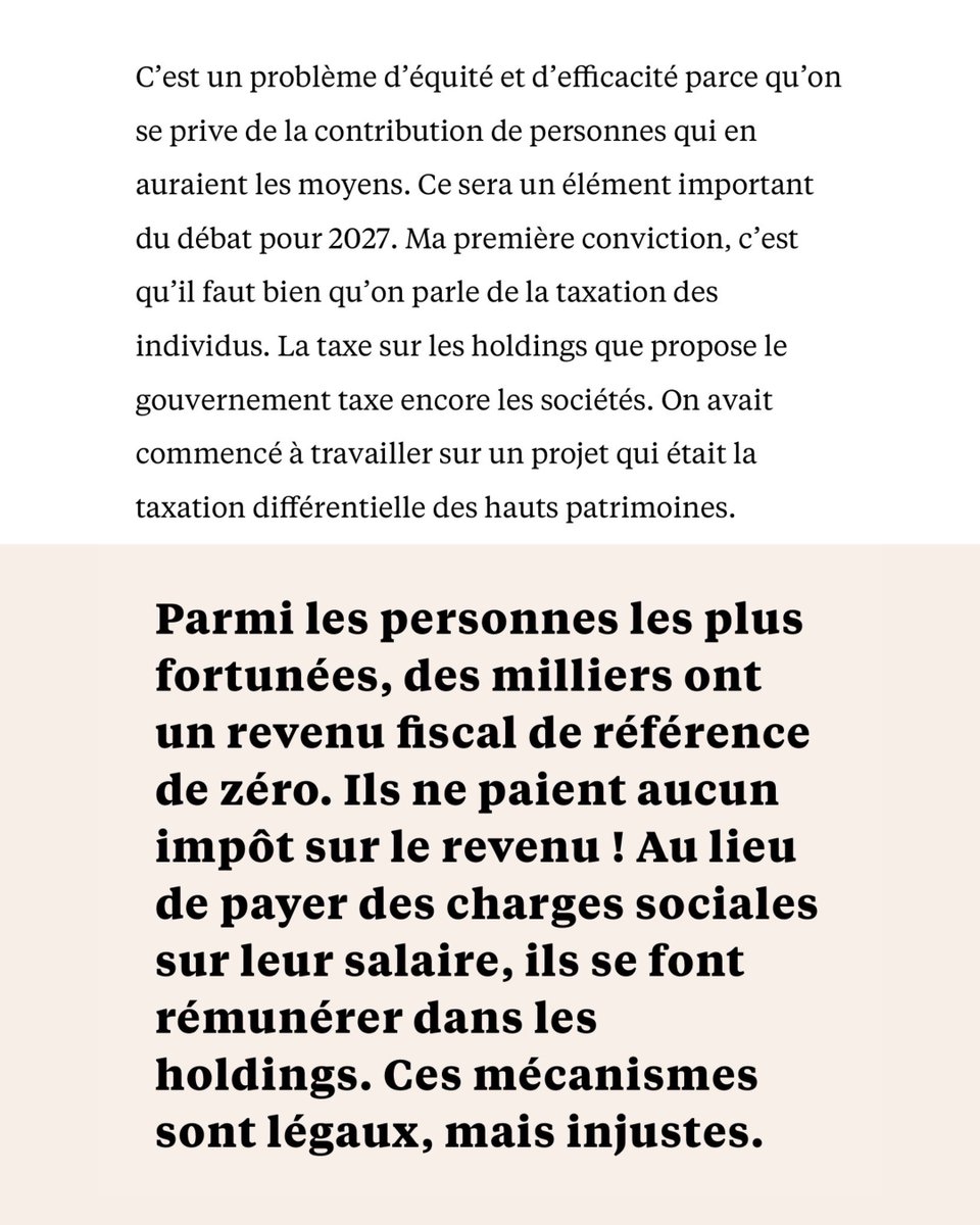 Aouizille's tweet image. L’ex-ministre de l’Économie révèle des données internes accablantes : « Parmi les plus fortunés, des milliers ont un revenu fiscal de ZÉRO. Ils ne paient aucun impôt sur le revenu. »

Bercy sait. Mais bloque la taxe Zucman.

C’est lamentable.