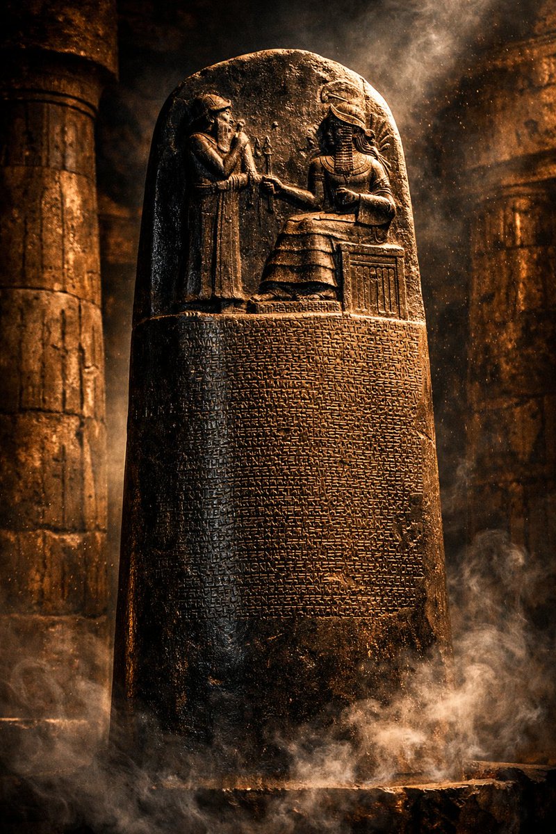 fermerpodcast's tweet photo. 📜⚖️ El Código de Hammurabi no es solo una ley antigua: es el origen de la justicia escrita. ¿Por qué se grabó en piedra? ¿A quién protegía realmente? En este episodio exploramos uno de los textos más influyentes de la historia. #Historia #Mesopotamia #Hammurabi https://t.co/3EOElOVxTV