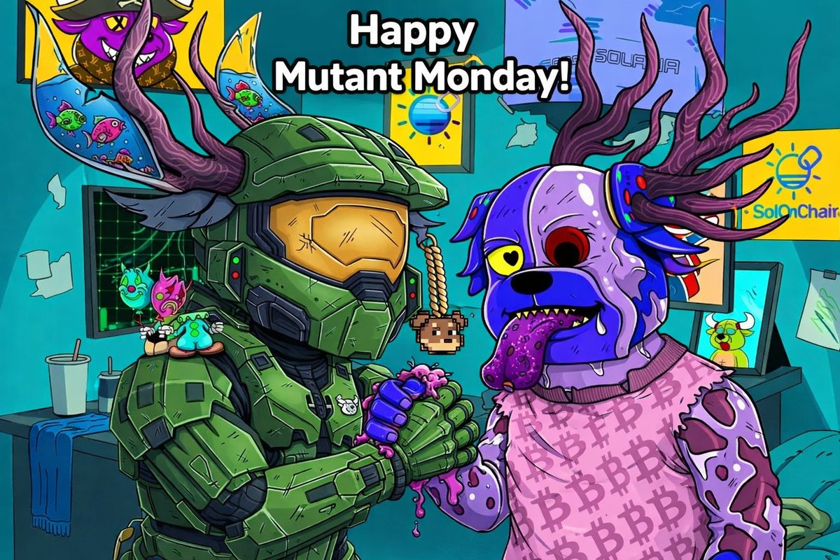 Two mutants, one handshake, zero fear. 

Mutant Monday just turned into a whole alliance. 

This is what happens when two mutants meet to greet one another.

If you are tired of watching from the sidelines, come get your NFTwith us. Join <a href="/SolOnChain/">SolOnChain</a>. 

Run with the <a href="/BullBearsX/">BullBears</a>.