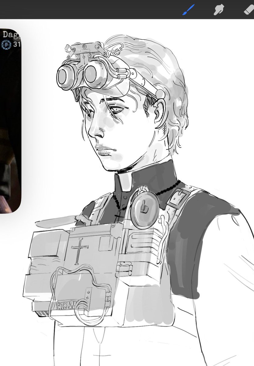 Eughhh uhh um drawing my outlast oc again but I haven’t even come up with her name dude im so washed