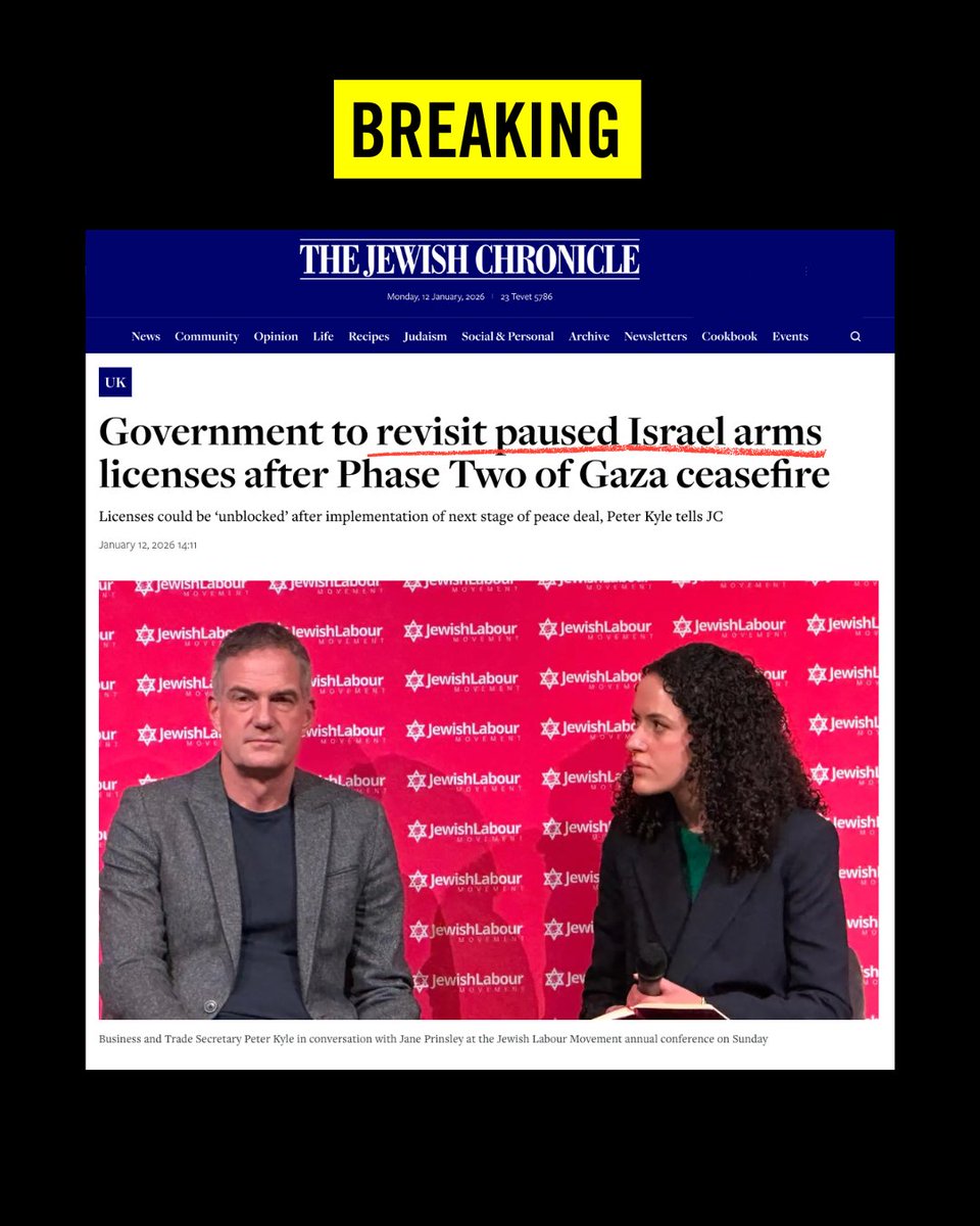 The UK government signalling they may unblock arms sales to Israel is deeply troubling. 

Let’s not be fooled by talk of “ceasefires” or “peace.” Israel’s genocide in Gaza has not stopped. Killings have continued. The illegal blockade remains as does the system of apartheid.