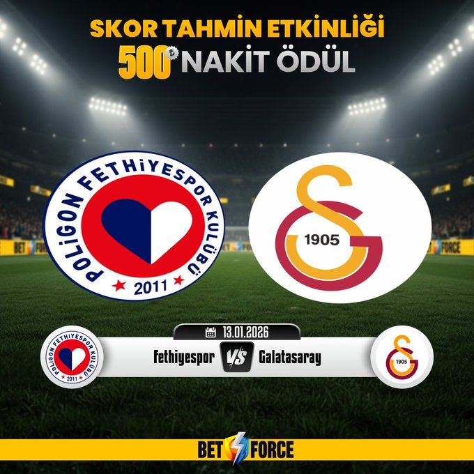 betforceturkiye's tweet photo. 🏆 #BETFORCE İle Ziraat Türkiye Kupası Özel  #NAKİT Etkinlik

FETHİYESPOR🆚 GALATASARAY

💰Skoru  Doğru Tahmin Et 5️⃣0️⃣0️⃣₺ NAKİT Ödül Kazan

📌Rt+ Fav + 5 Arkadaşını Etiketle ,  🖍 Etkinlik Katılım Formu : https://t.co/cG1UgwMKwc https://t.co/Kt5kltZEZq
