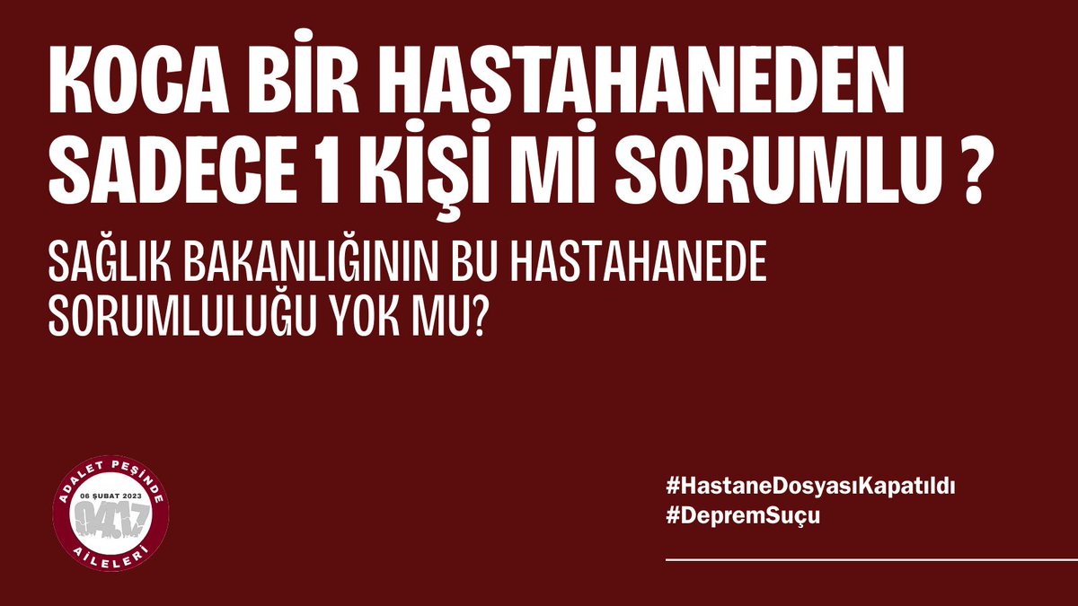 Valilik soruşturma izni vermedi. İtirazlar reddedildi. Dosya kapatıldı. Yani devlet, kendi sorumluluğunu yargılamayı reddetti. Bu karar yalnızca Hatay için değil, tüm deprem davaları için tehlikeli bir emsaldir.
#HastaneDosyasıKapatıldı #DepremSuçu