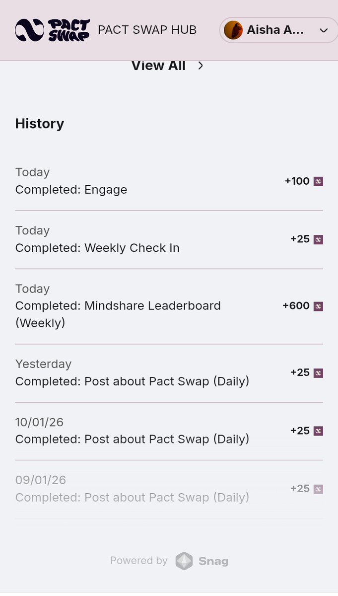 You guyssszzzz🥺😂😂,I earned 600 pact points from the Weekly Mindshare today 🥺✨
It may look small, but it genuinely means a lot.
Showing up consistently, learning more about cross-chain swaps, and sharing why <a href="/Pact_Swap/">Pact Swap Labs</a> focuses on native, efficient, and secure execution has