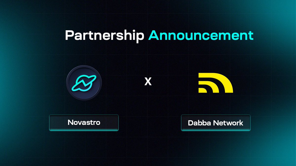 We’re partnering with <a href="/DabbaNetwork/">Dabba Network 🟨</a> to bring real-world connectivity and on-chain yield closer together, expanding the Novastro ecosystem while accelerating DePIN adoption across new user segments.

<a href="/DabbaNetwork/">Dabba Network 🟨</a> is building one of the most active DePIN networks today, with