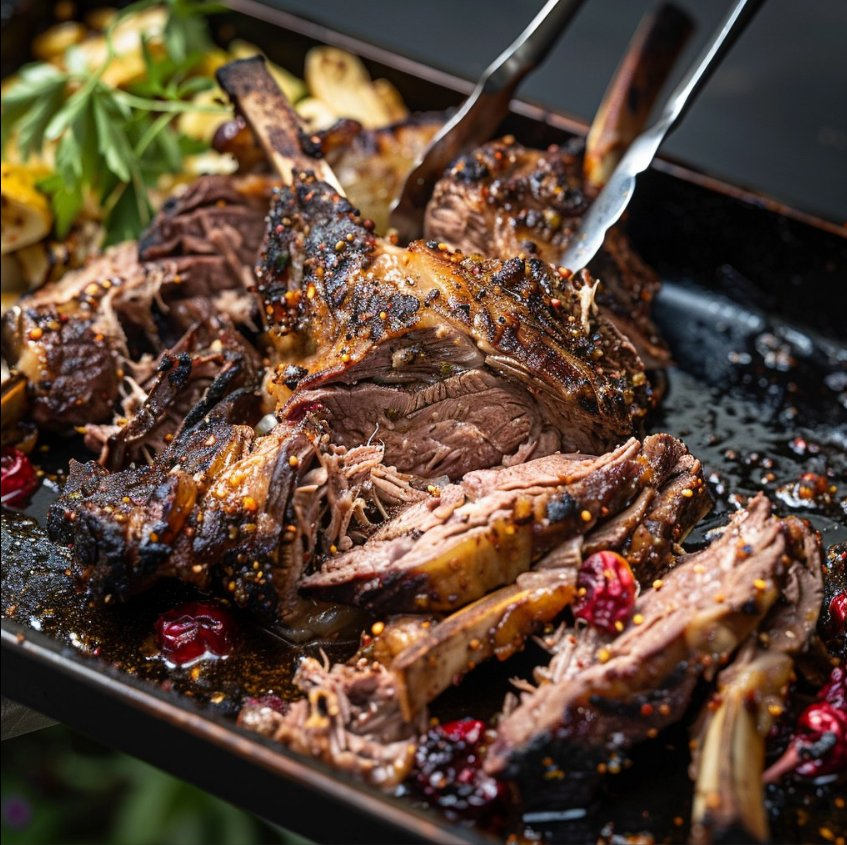 Persian Slow-Roasted Lamb

Treat yourself to this Persian Slow-Roasted Lamb, infused with aromatic spices and topped with apricots and almonds. Perfect for a special dinner! 

Ingredients:

1.5kg lamb shoulder
2 large onions, sliced
4 garlic cloves, minced
2 tbsp olive oil
1 tbsp