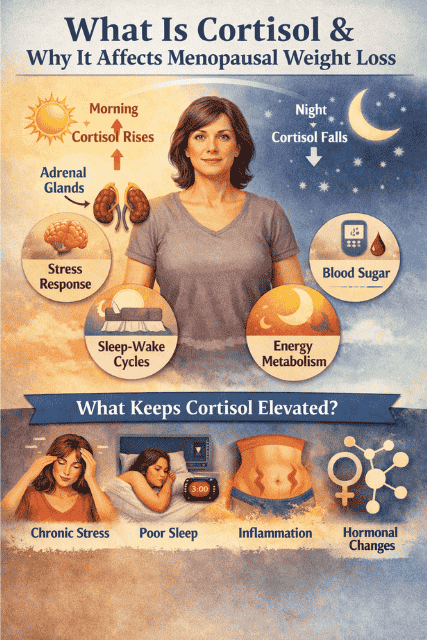 Text2MD's tweet photo. Struggling to lose weight during menopause?
Elevated cortisol may be part of the picture—affecting sleep, blood sugar, and metabolism.
Weight loss isn’t just calories. Hormones matter.
#Menopause #HormoneHealth #Text2MD https://t.co/exQCbjujTN