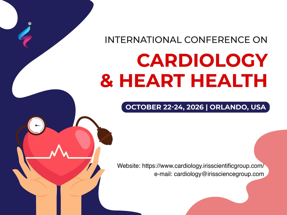 CardioSummits's tweet photo. IRIS Scientific Group is honored to announce the launch of our Hybrid Event – #CardioSummit2026 🫀🌍
📅 Oct 22–24, 2026
📍 Orlando, FL, USA
Join global cardiology experts, clinicians, researchers to explore cutting-edge advances shaping the future of heart health
#Cardiology https://t.co/Temt9ZgJfn