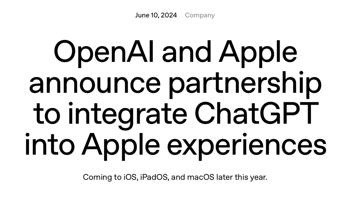 Interesting question: when and why did #Apple decide to divorce from #OpenAI?