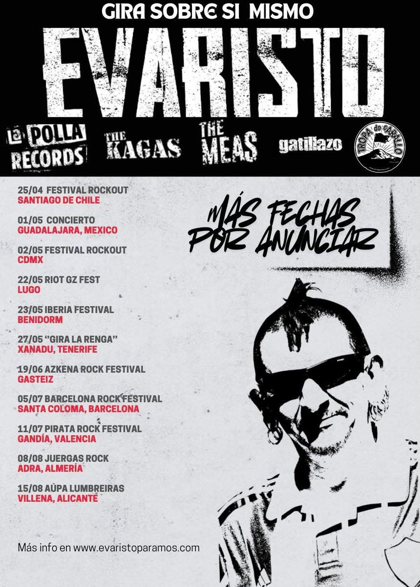 Evaristo y sus bandas anuncian en Facebook una nueva gira: 

¿Volverá a Colombia?

Pronto habrá más info.
whatsapp.com/channel/0029Va…