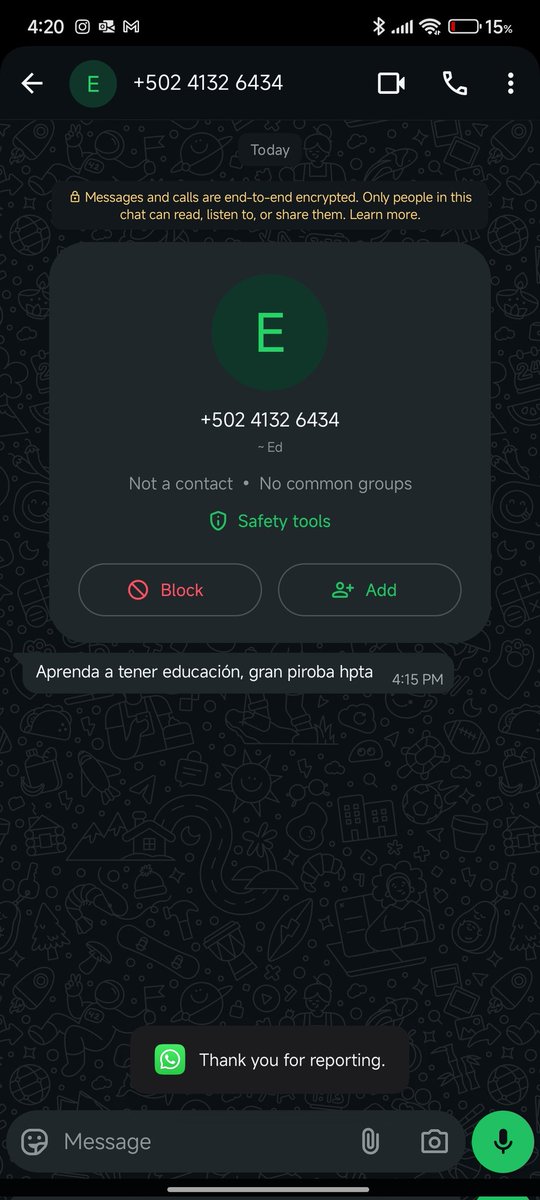 Darkzabeth's tweet photo. Agente @claroguatemala : usted cuenta con servicio de claro?
Yo: usted es de claro, debería tener esa información
Agente: quiero venderle el servicio.
Yo: no me interesa, gracias -procedo a colgar-
Dos minutos después recibo un mensaje de WA del tipo insultándome. https://t.co/WDQgzKX4gw