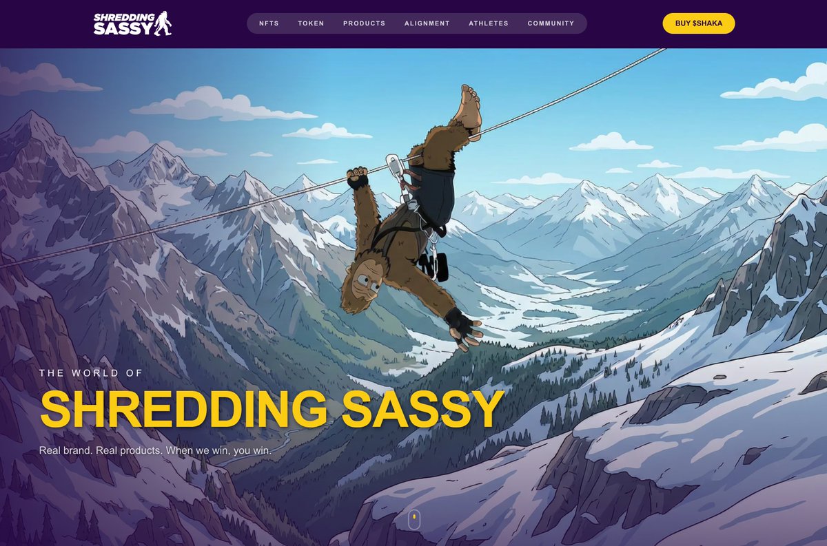 world.shreddingsassy.com is live.

New home for the onchain side of Shredding Sassy. 

NFTs, $SHAKA, Alignment - The full thesis. 

Consumer front door stays at the main site. This is the inner circle entry point.