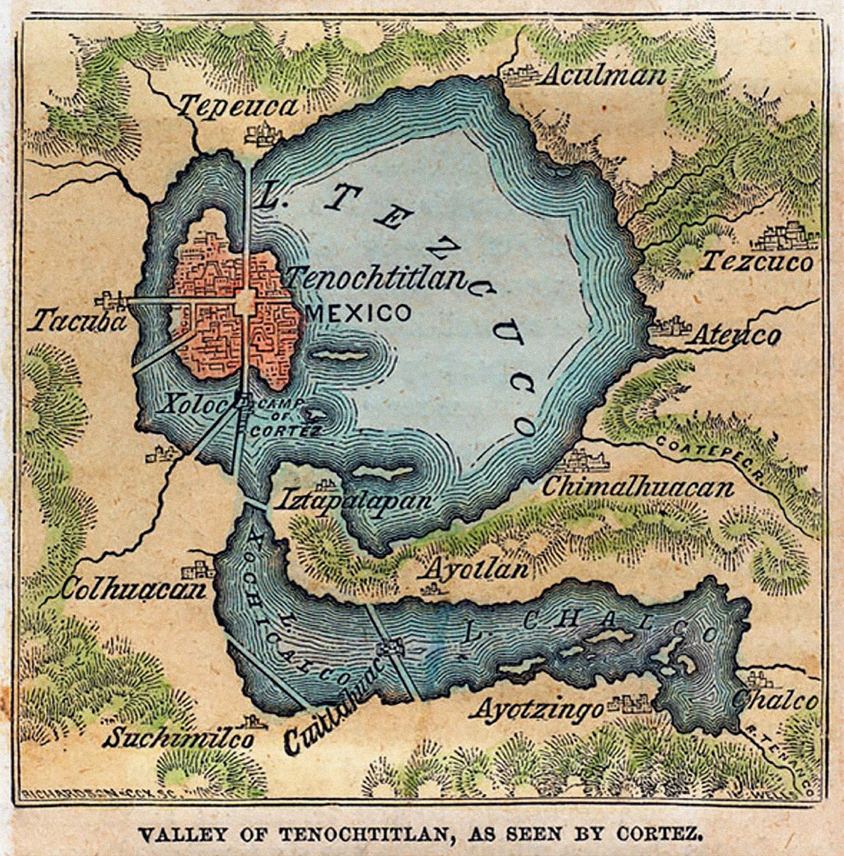 The Valley of Tenochtitlan, as seen by Cortez.