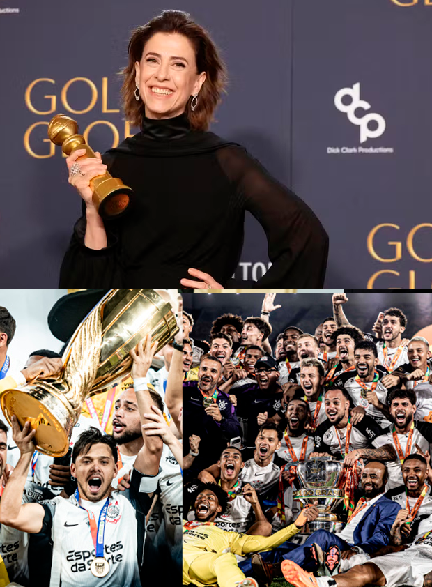 🗓️1999: 
- Central do Brasil vence o Globo de Ouro
- Corinthians ganha dois títulos 🏆🏆
🗓 2025:
- Ainda Estou Aqui vence Globo de Ouro
- Corinthians ganha dois títulos 🏆🏆
🗓️2026:
- Agente Secreto vence o Globo de Ouro...