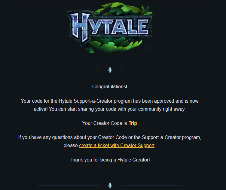 YO! Thank you so much ❤️ <a href="/Hytale/">Hytale</a> <a href="/Simon_Hypixel/">Simon</a> 

Code Trip if you want to support your boy at checkout!
