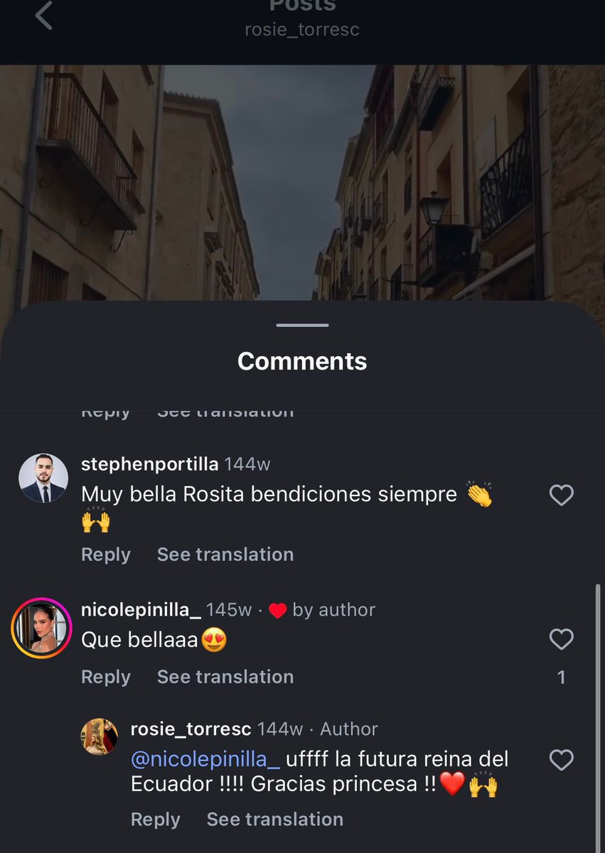 Rosie Torres dice que no conoce a sus amix...y en Ig le decía la futura reina del Ecuador a la narcopacharacha Nicole Pinilla. 🤷🏻‍♀️