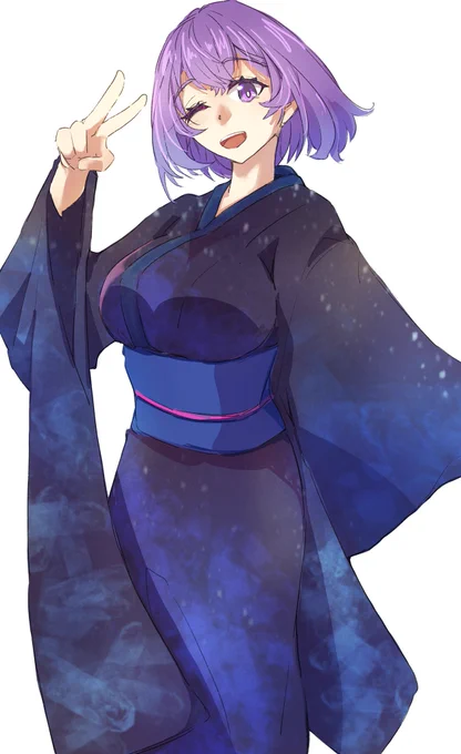 振袖を身に纏い二十歳を偽装するレキシントン #艦これ版深夜の真剣お絵描き60分一本勝負 #艦これ版真剣お絵描き60分一本勝負_20260112