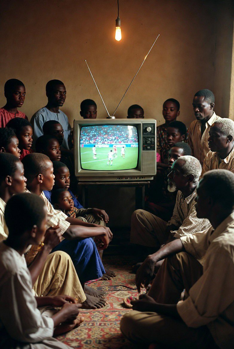 BiiggSteve's tweet image. You just had to be there, watching 9ja match for black and white Tv with wooden stand 😂😂 funny part be say, you gats deck am to reset the brain, all these indomie kids no fit relate 😂😂😂. Road to final anyways, 9ja to the world