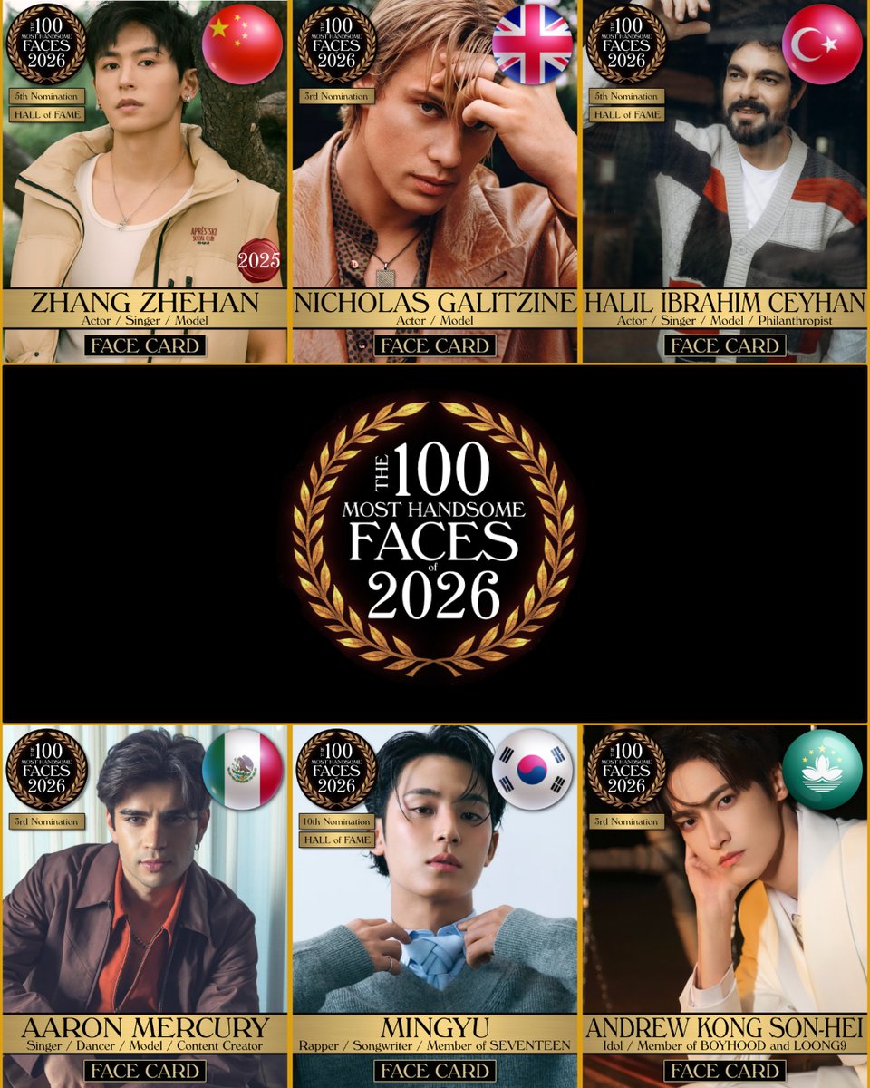 tccandler's tweet image. Which face deserves more attention?  To nominate &amp;amp; vote please join 70,000+ on our Patreon! (link in bio). #tccandler #100Faces #100faces2026 #zhangzhehan #nicholasgalitzine #HalilİbrahimCeyhan #AaronMercury #MINGYU #SEVENTEEN #andrewkong #kongsonhei #JIANGXINXI #boyhood #loong9
