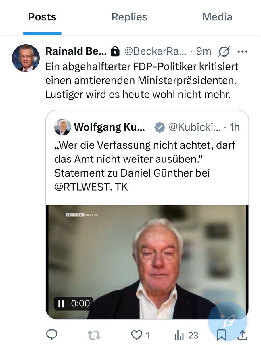 <a href="/OERRBlog/">ÖRR Blog.</a> <a href="/a_nnaschneider/">Anna Schneider</a> Herr Becker hat sich schon lange vom Journalismus verabschiedet. Nach seiner Ansicht darf ein “abgehalfterter FDP-Politiker” keinem amtierenden Ministerpräsidenten kritisieren. Becker war gefühlt immer Regierungssprecher, nie kritischer Beobachter und Journalist.