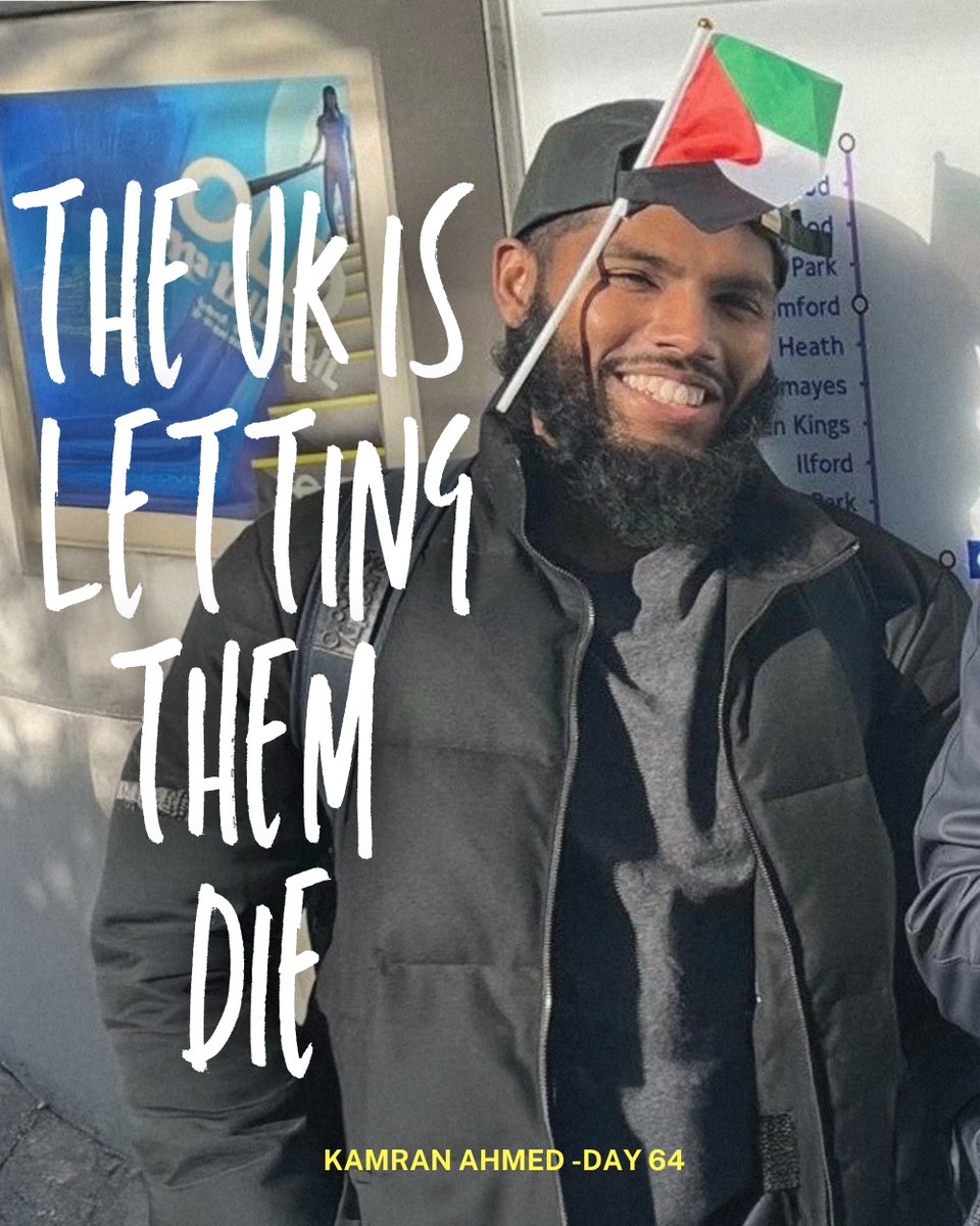 WearThePeaceCo's tweet image. Three Palestine Action prisoners, Heba Muraisi, Kamran Ahmed, and Lewie Chiaramello, are risking their lives on hunger strike in protest of prolonged imprisonment without trial. Heba reached 71 days without food on 12th January, Kamran 64 days, and Lewie 49 days. On the same day,…